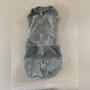 Gray Star-Patterned Baby Swaddle